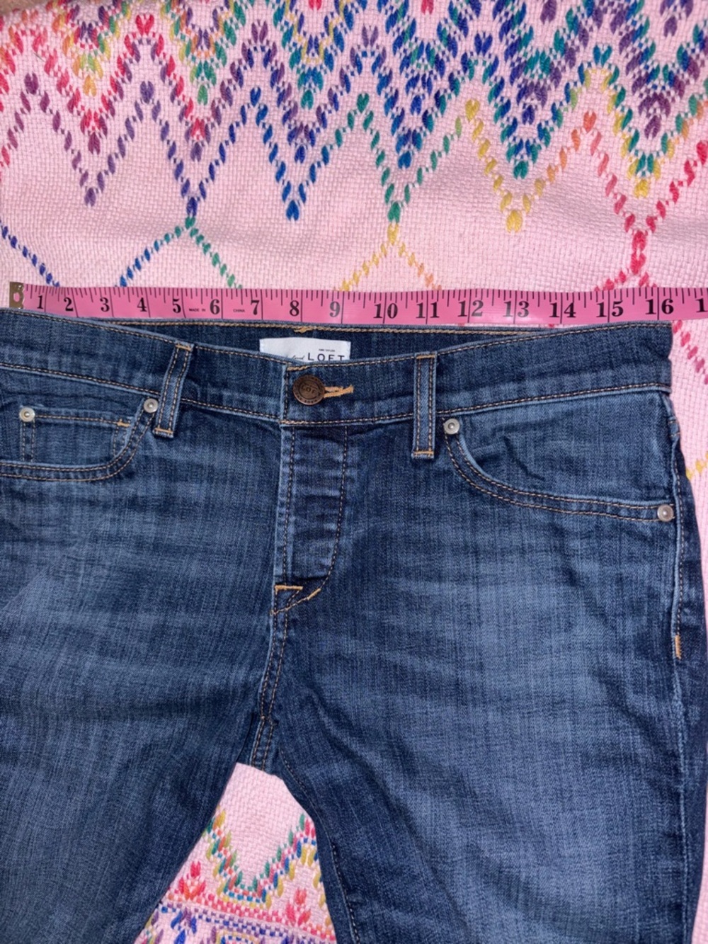 LOFT Dark Blue Boyfriend Jeans Women’s Size 27/4 - Picture 6 of 10